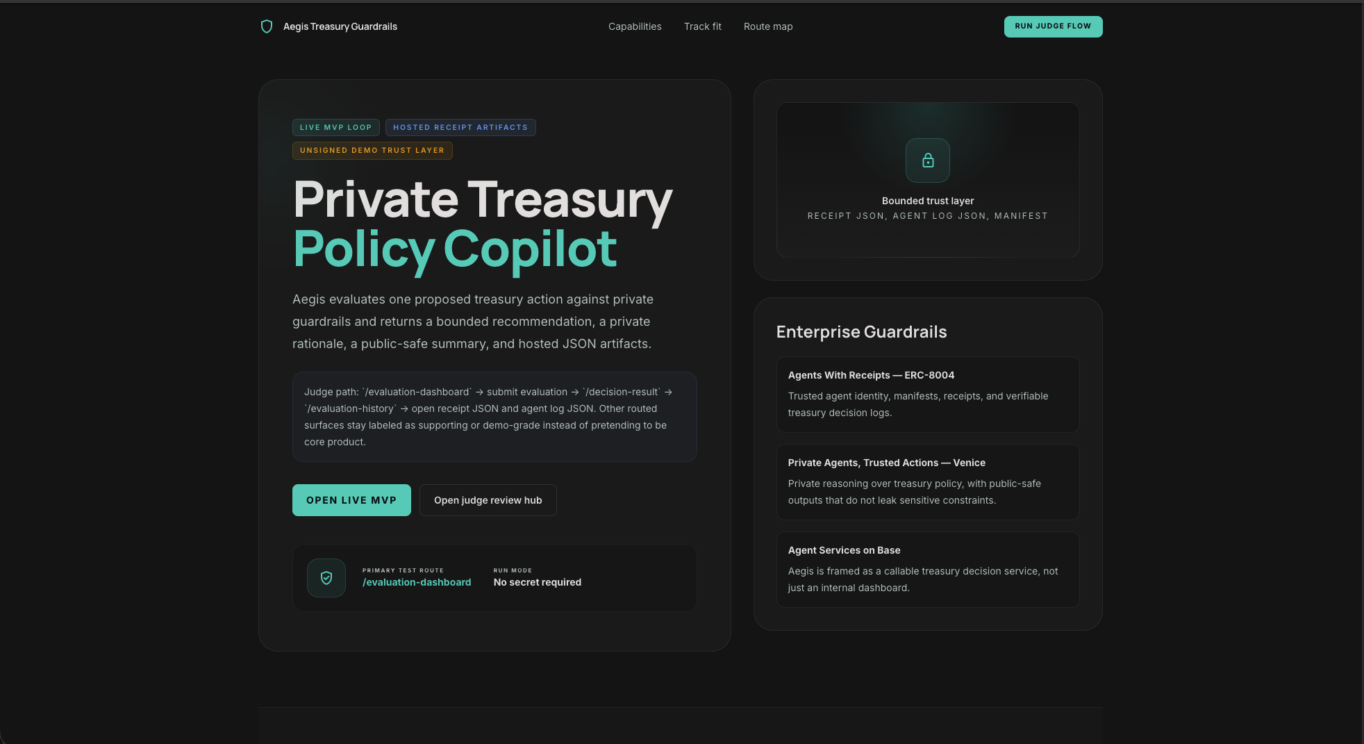 Aegis Treasury Guardrails screenshot 1