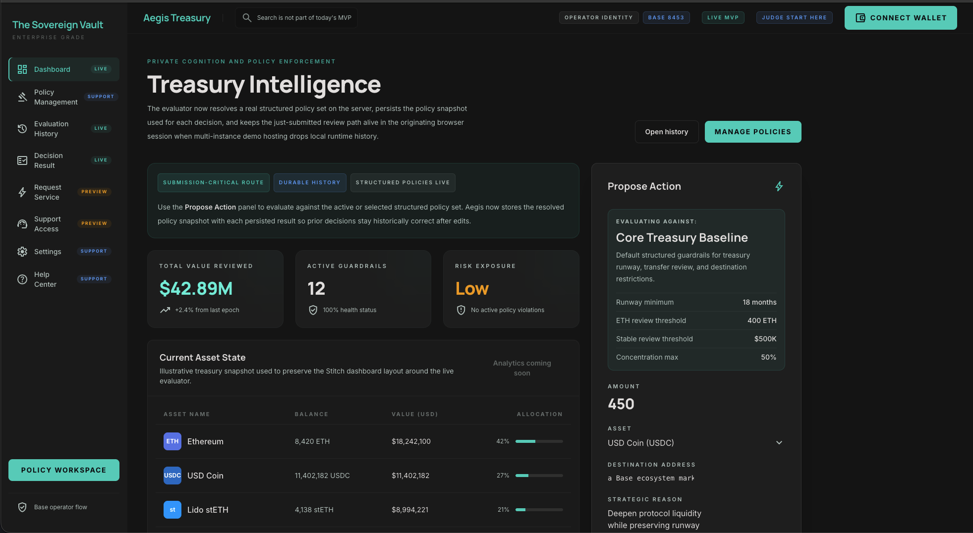 Aegis Treasury Guardrails screenshot 2